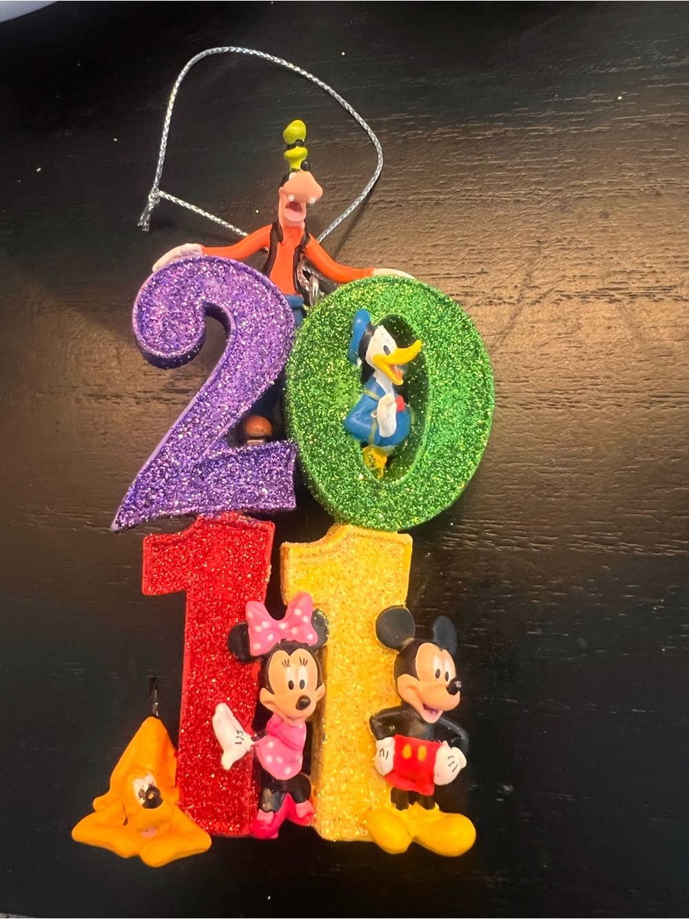Disney Parks 2011 Fab Five Glitter Block Year Ornament